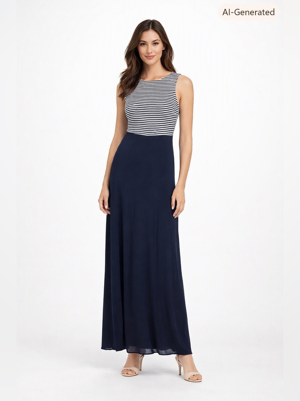 A/X Armani Exchange Maxi Dress with Striped Top Size 4